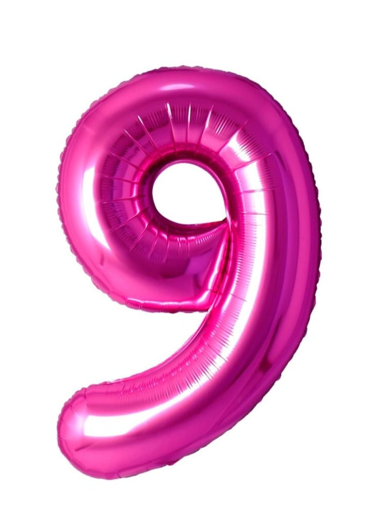 34 inch Number balloon bright pink