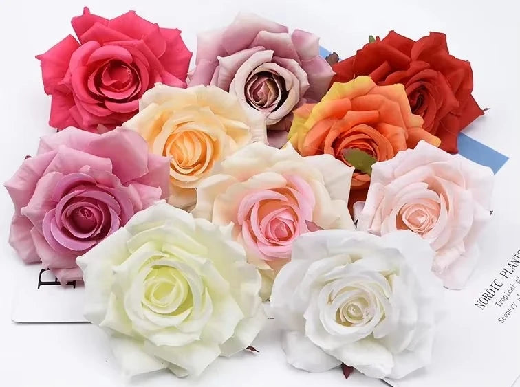 Silk Rose Heads – Pack of 100 | 10cm Bulk Artificial Flowers for Weddings & Events