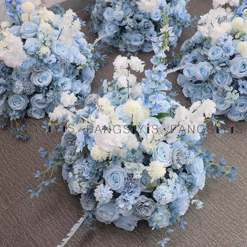 Silk Rose & Delphinium Flower Ball Centerpiece | Wedding & Event Décor