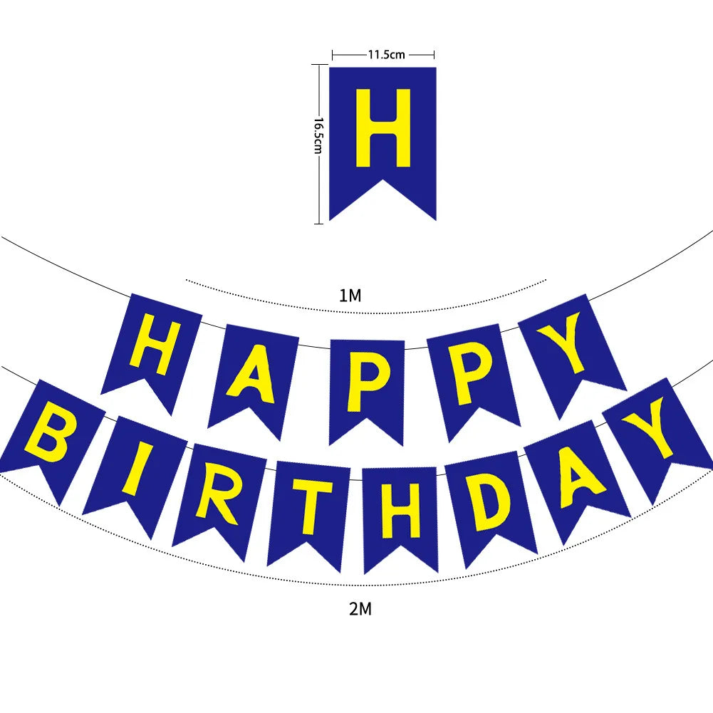Happy Birthday Bunting Banner — Colourful Swallowtail Pull Flag Party Decoration