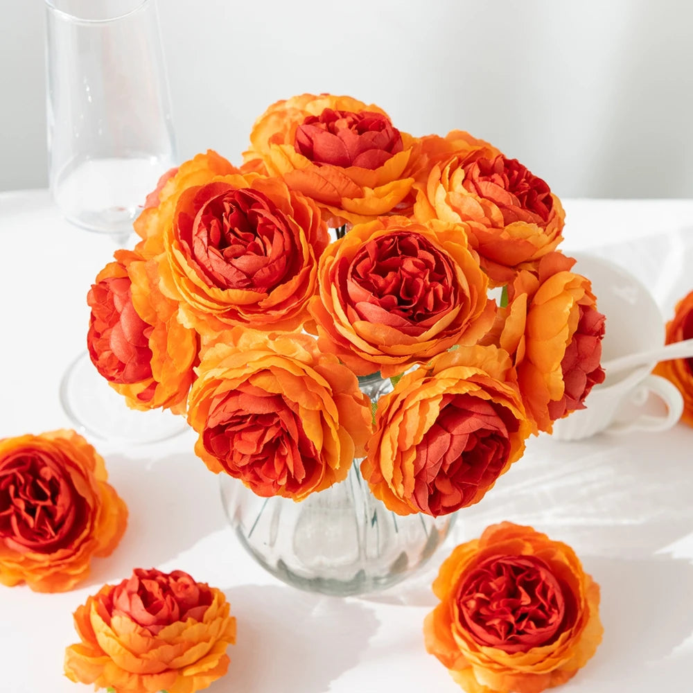 Silk Peony Artificial Flowers – Heads or Stems | 10 & 20 Pcs | Wedding & Home Decor