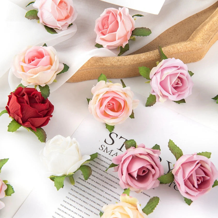 Mini Silk Rose Heads | 4cm Bulk Artificial Flowers for Weddings, Wreaths & DIY Crafts