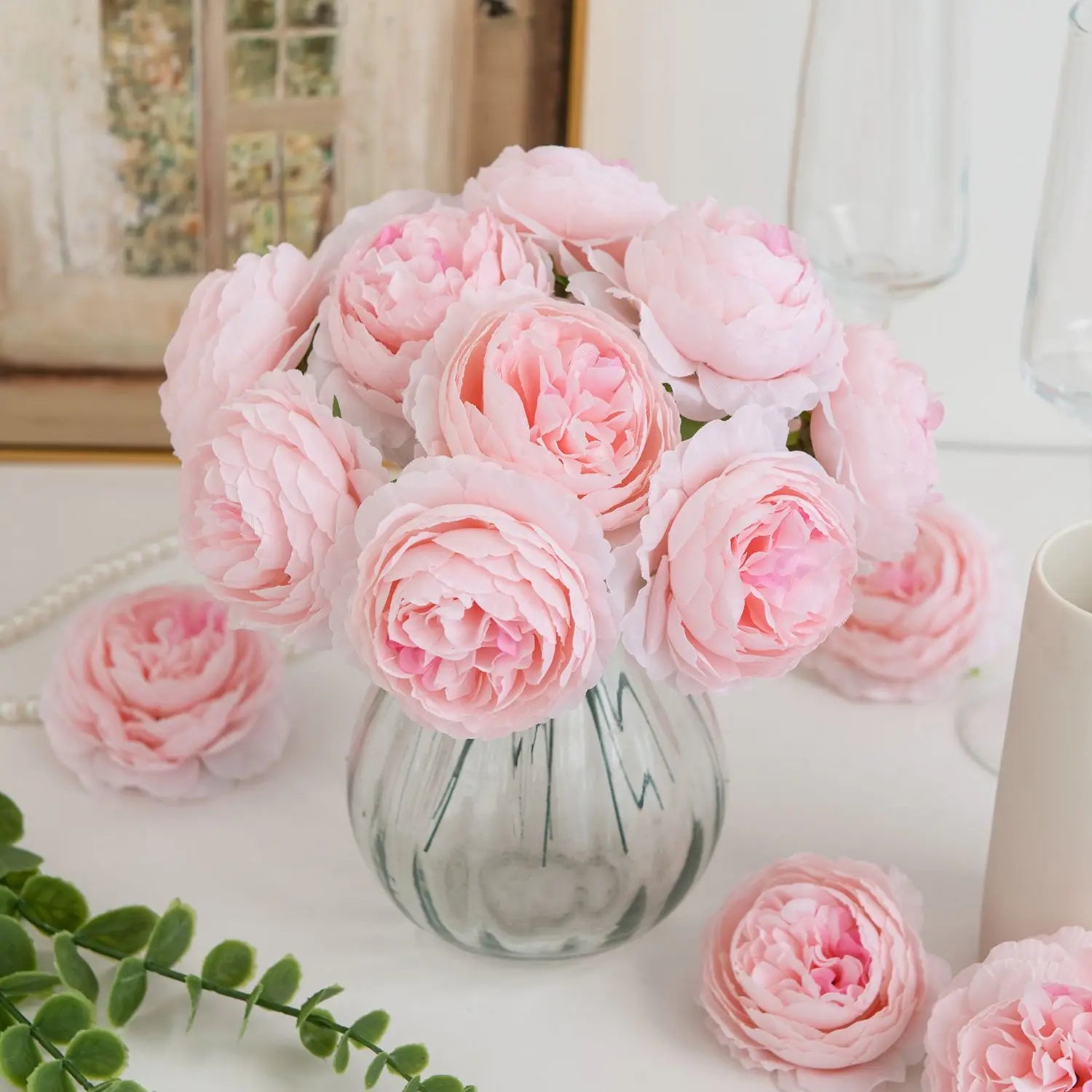 Silk Peony Artificial Flowers – Heads or Stems | 10 & 20 Pcs | Wedding & Home Decor