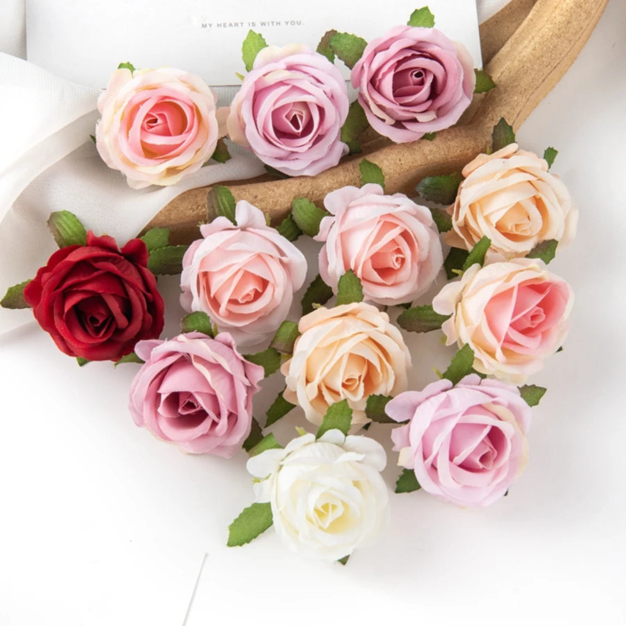 Mini Silk Rose Heads | 4cm Bulk Artificial Flowers for Weddings, Wreaths & DIY Crafts