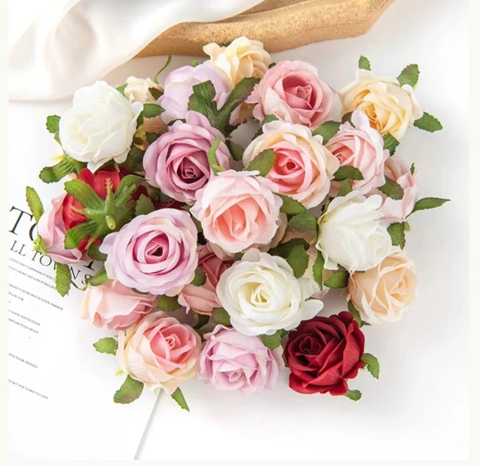 Mini Silk Rose Heads | 4cm Bulk Artificial Flowers for Weddings, Wreaths & DIY Crafts