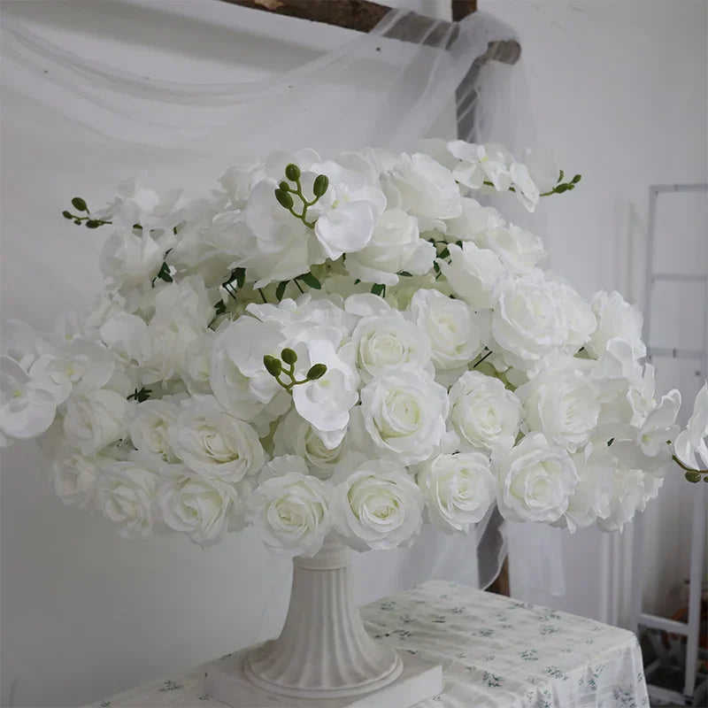 Silk Rose & Delphinium Flower Ball Centerpiece | Wedding & Event Décor
