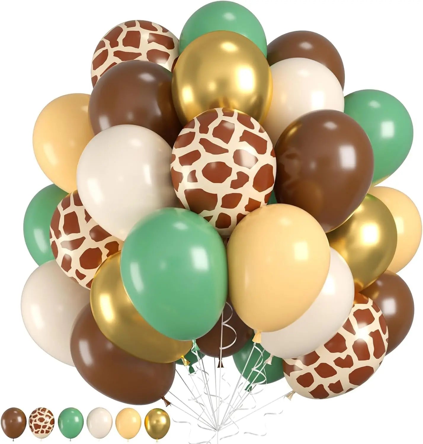 Jungle Safari Balloon Set – 40pc Latex Balloons | Sage & Olive Green