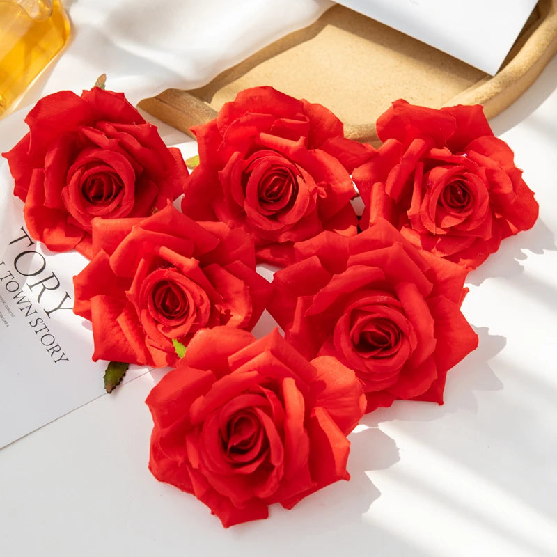 Silk Rose Heads – Pack of 100 | 10cm Bulk Artificial Flowers for Weddings & Events