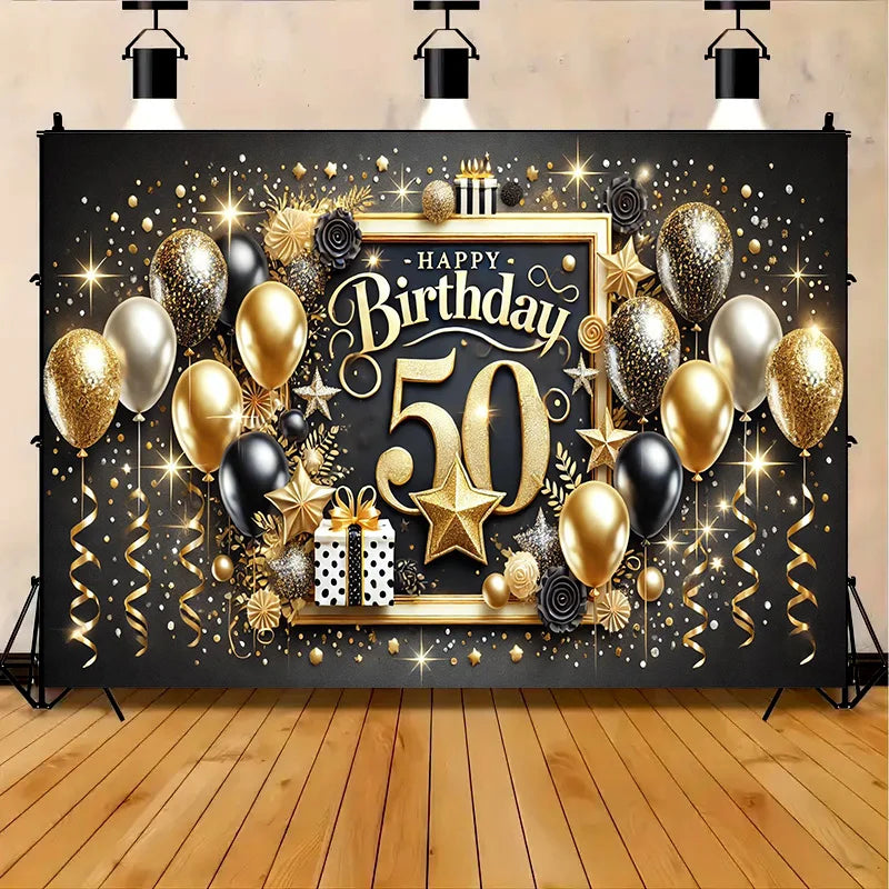 Happy 50th Birthday Banner – Indoor & Outdoor Party Decoration
