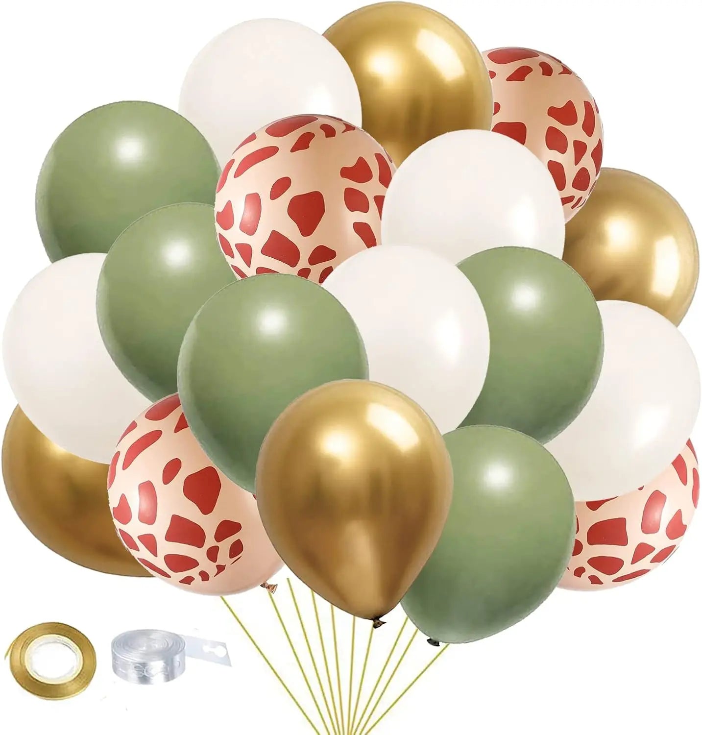 Jungle Safari Balloon Set – 40pc Latex Balloons | Sage & Olive Green