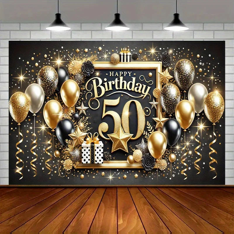 Happy 50th Birthday Banner – Indoor & Outdoor Party Decoration