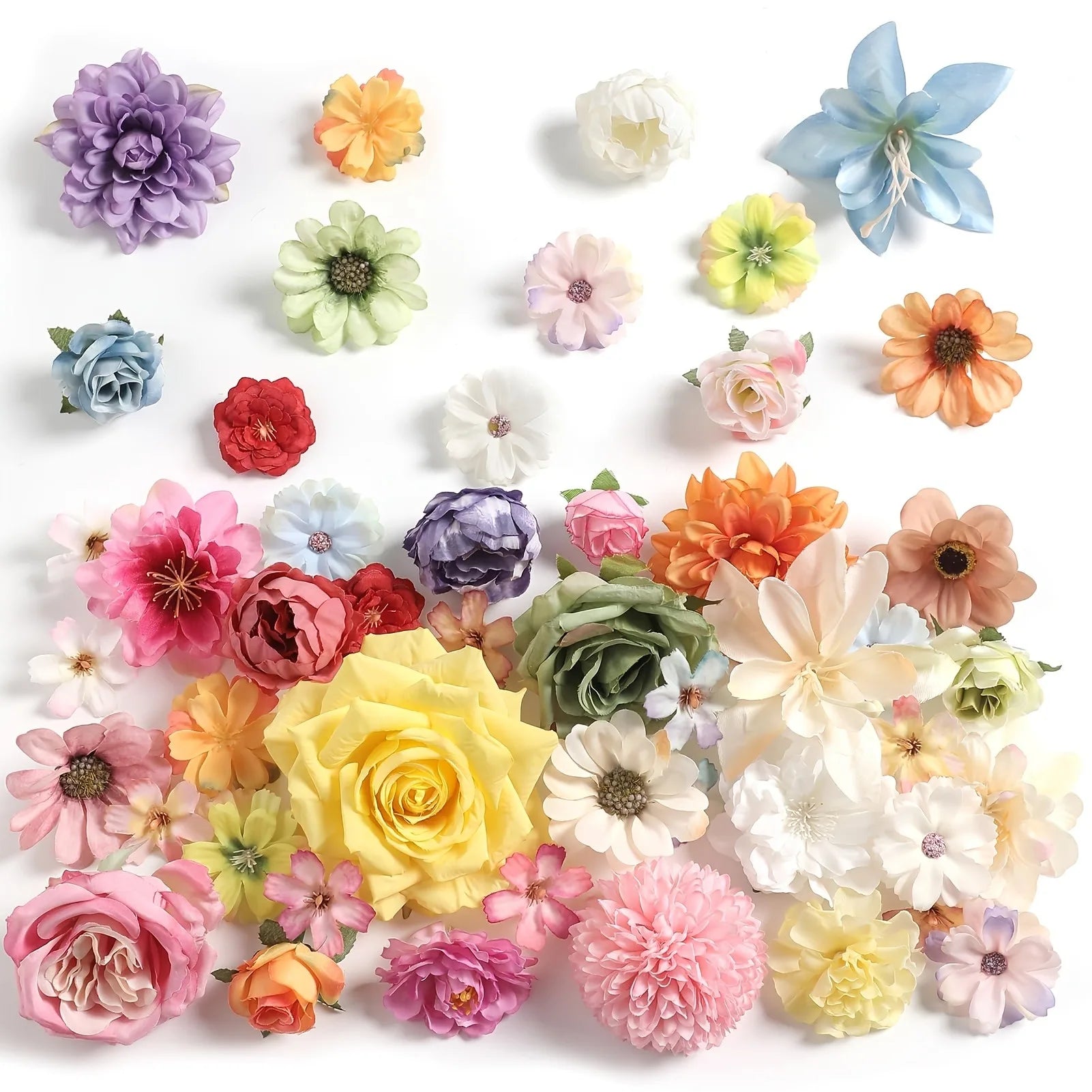 Silk Tulip Flower Heads – Pack of 49 | Artificial Flowers for Weddings & Home Décor
