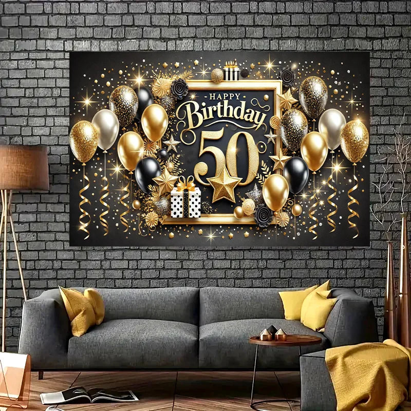 Happy 50th Birthday Banner – Indoor & Outdoor Party Decoration