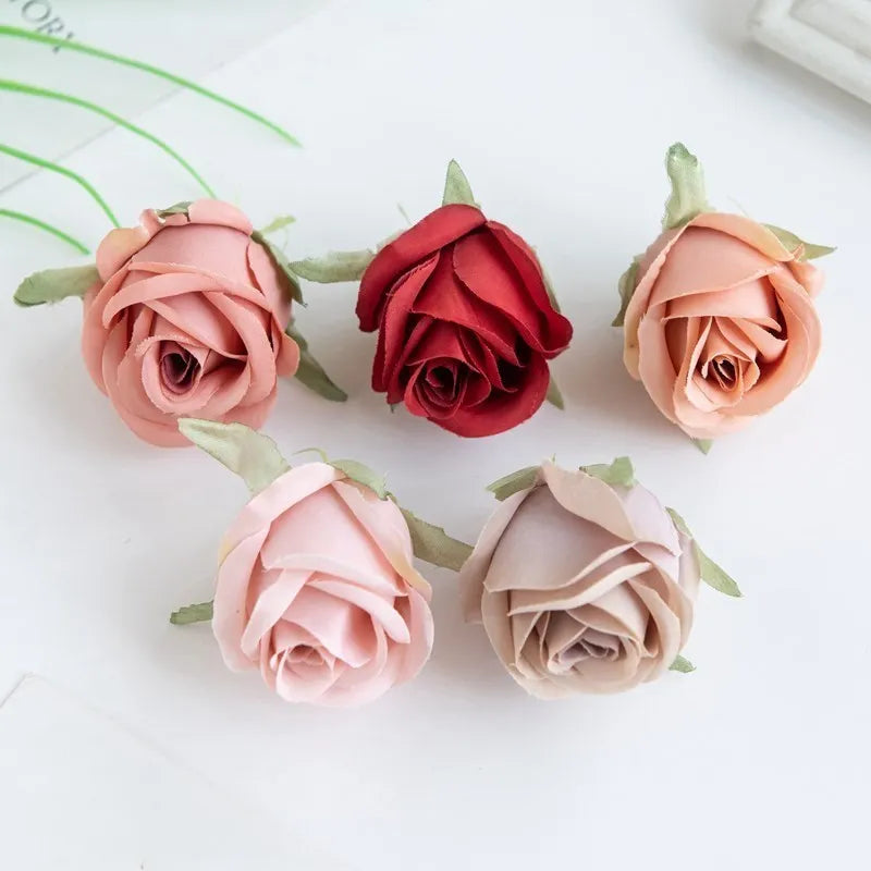 Pearl Silk Rose Heads – 50 or 100 Pcs | 9 Colours | Wedding & Event Decor