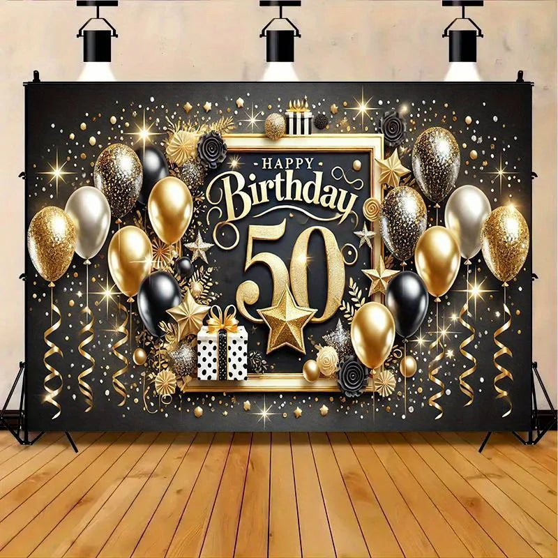 Happy 50th Birthday Banner – Indoor & Outdoor Party Decoration