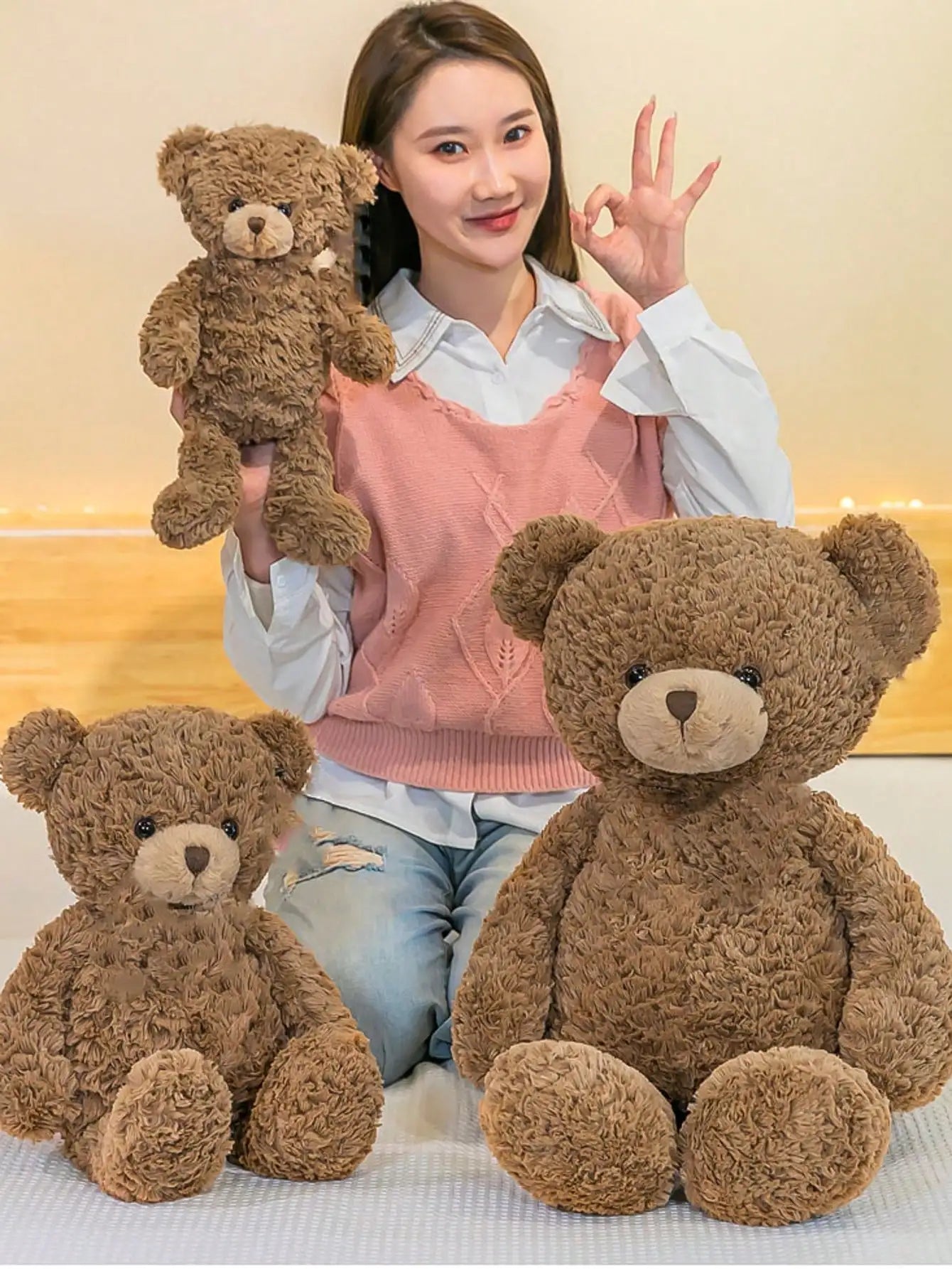 Cuddle Bear Plush Toy – Soft Stuffed Teddy Bear | 40cm | Sofa Pillow & Birthday Gift