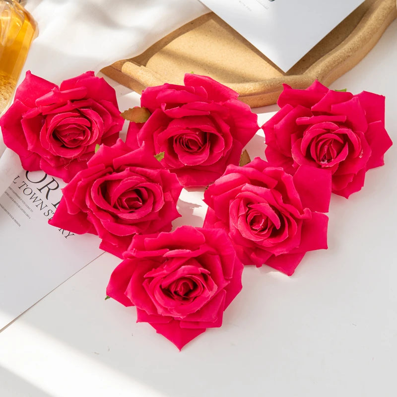 Silk Rose Heads – Pack of 100 | 10cm Bulk Artificial Flowers for Weddings & Events
