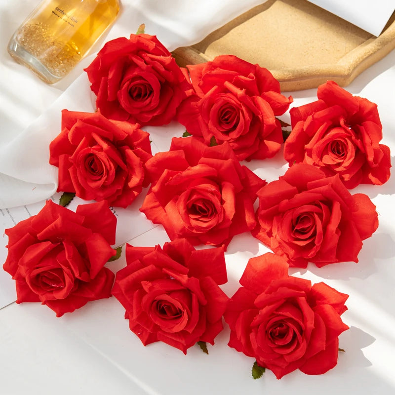 Silk Rose Heads – Pack of 100 | 10cm Bulk Artificial Flowers for Weddings & Events