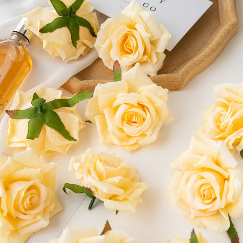Silk Rose Heads – Pack of 100 | 10cm Bulk Artificial Flowers for Weddings & Events