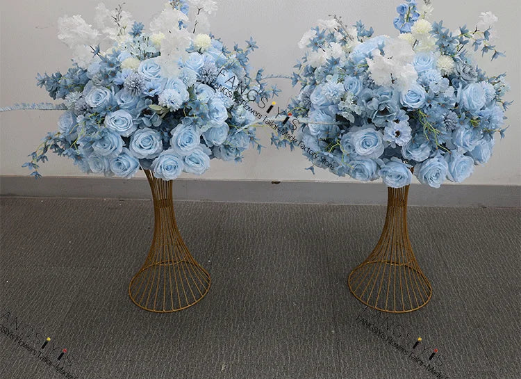Silk Rose & Delphinium Flower Ball Centerpiece | Wedding & Event Décor