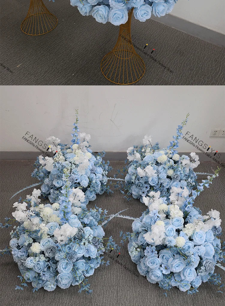 Silk Rose & Delphinium Flower Ball Centerpiece | Wedding & Event Décor
