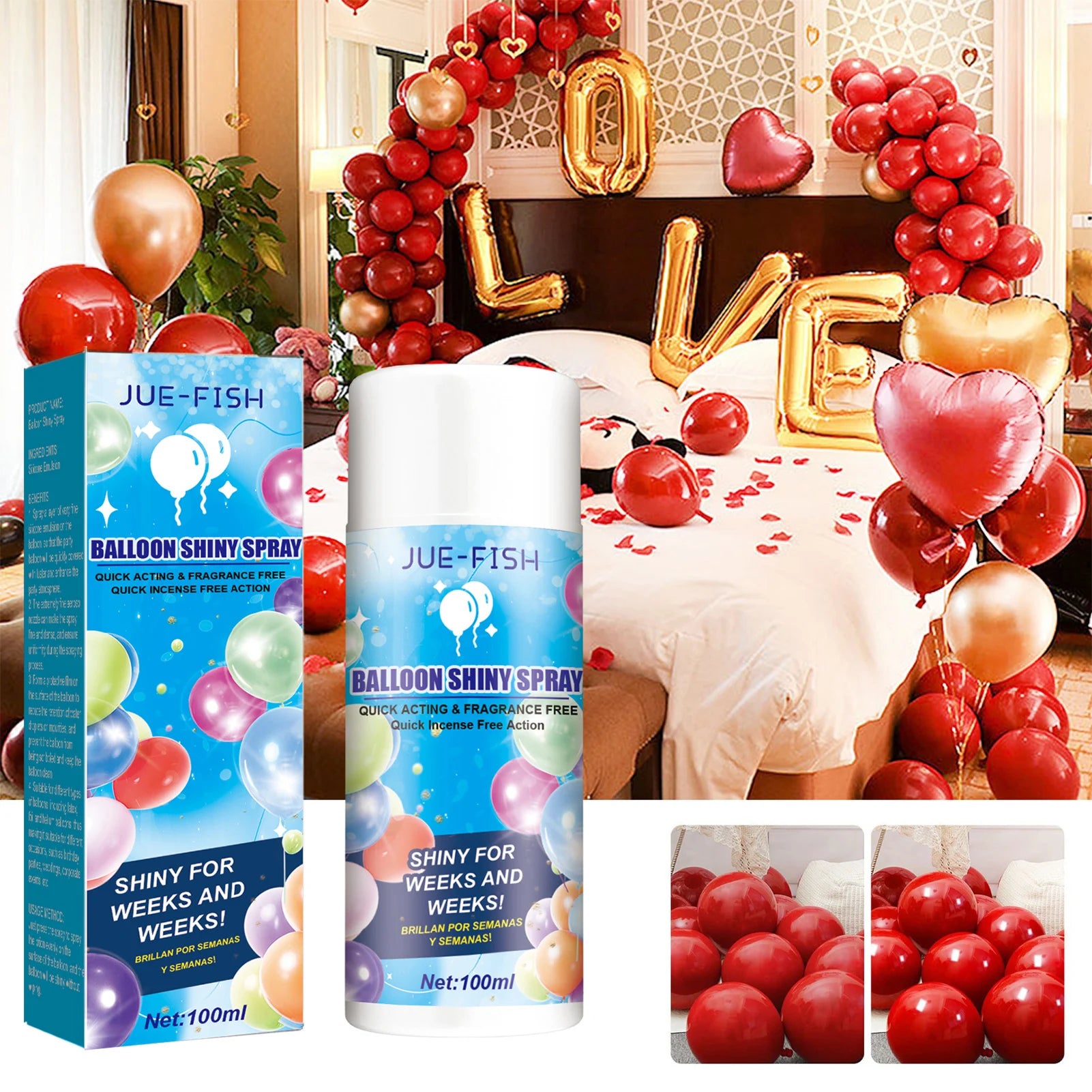 Balloon High Shine Gloss Spray – Latex Balloon Brightener & Polish (100ml)