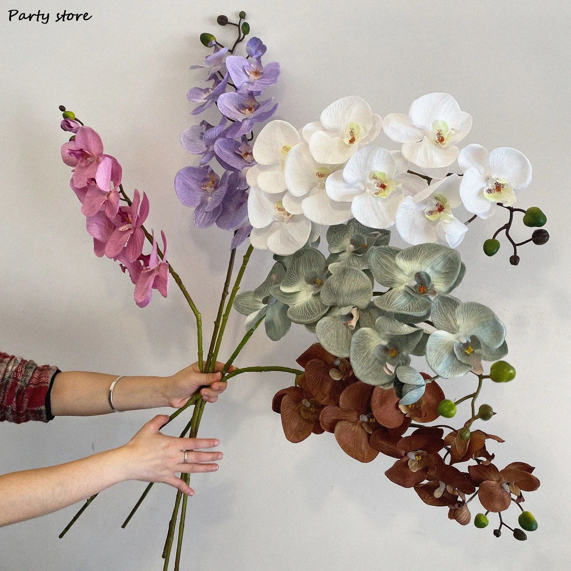 Artificial Butterfly Orchid Silk Flowers – 9 Heads | Wedding & Home Decor