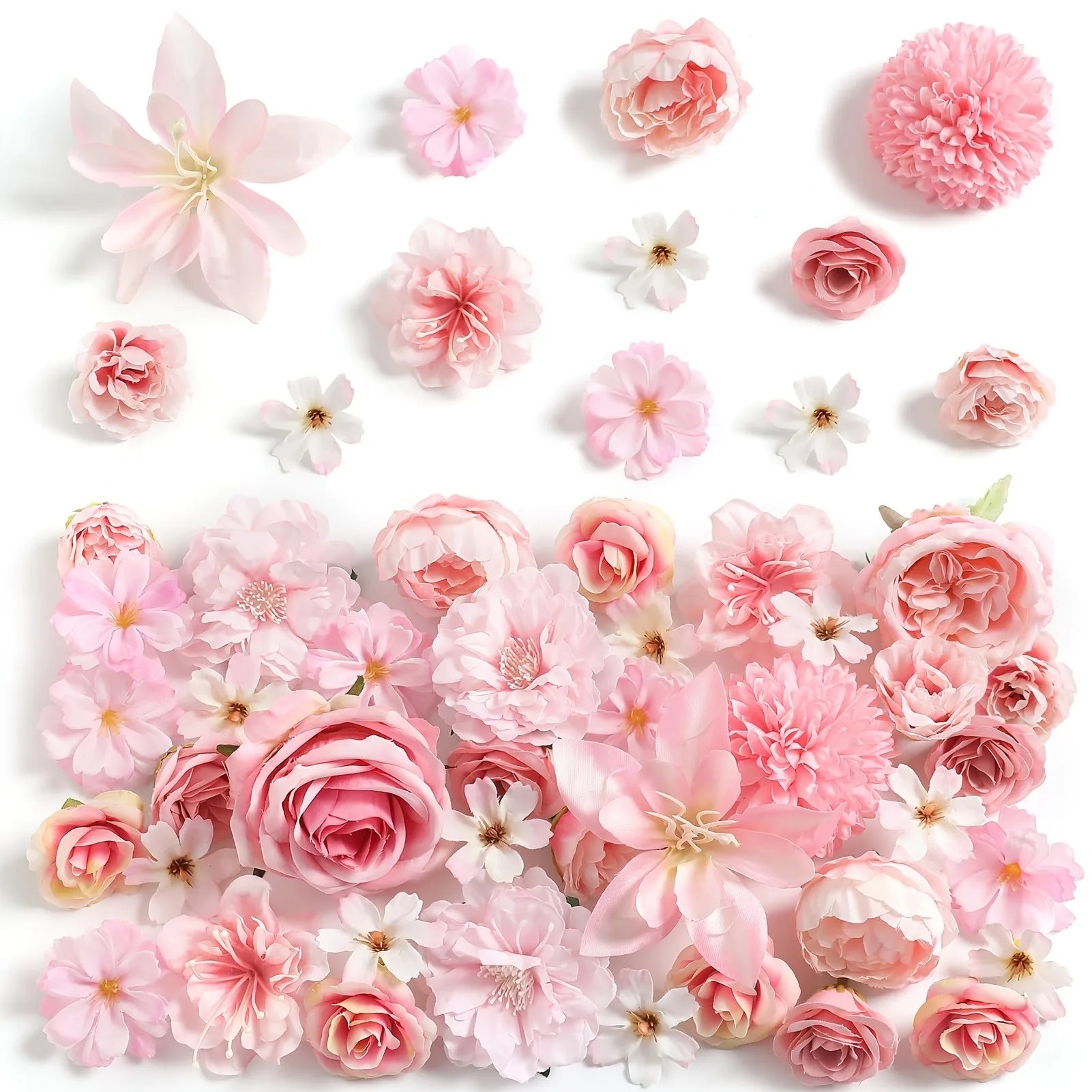 Silk Tulip Flower Heads – Pack of 49 | Artificial Flowers for Weddings & Home Décor