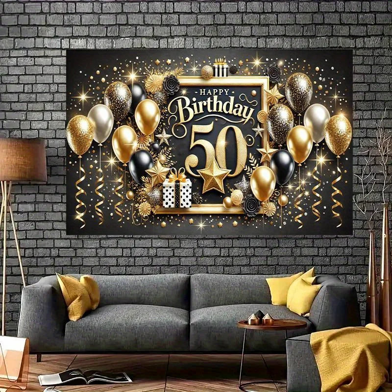 Happy 50th Birthday Banner – Indoor & Outdoor Party Decoration