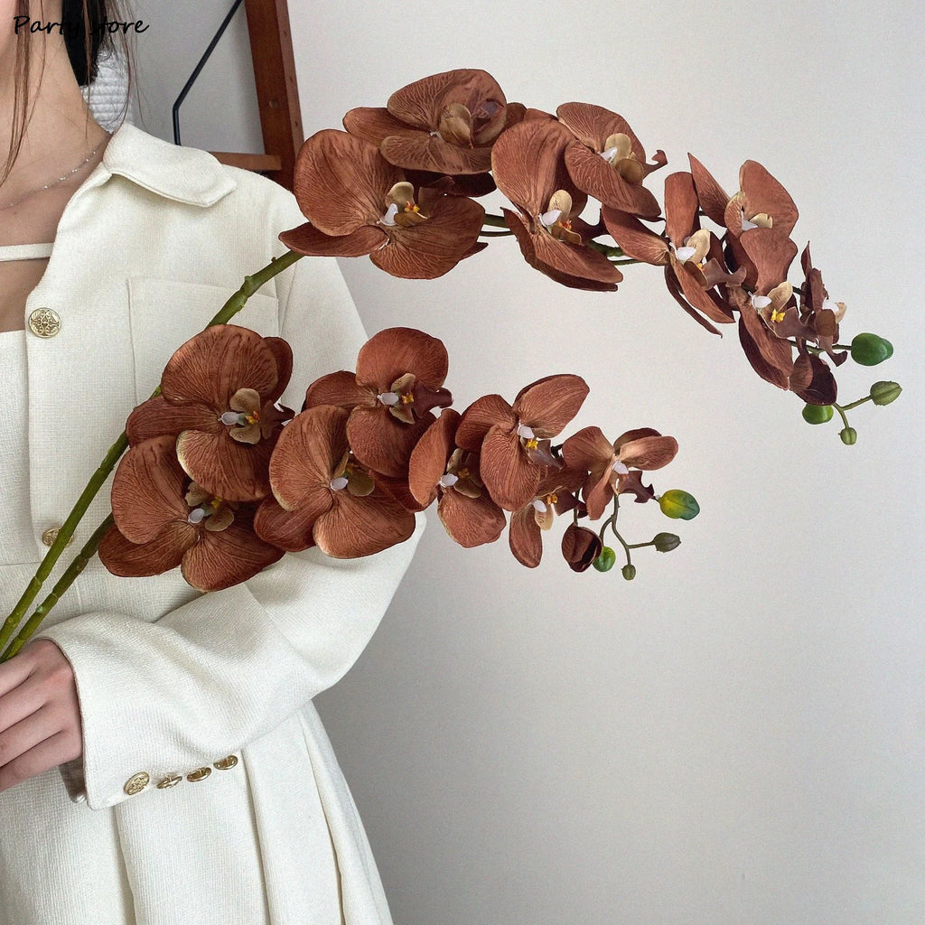 Artificial Butterfly Orchid Silk Flowers – 9 Heads | Wedding & Home Decor