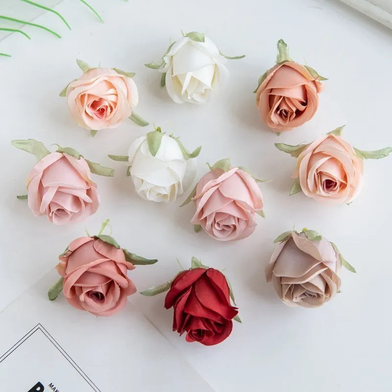 Pearl Silk Rose Heads – 50 or 100 Pcs | 9 Colours | Wedding & Event Decor