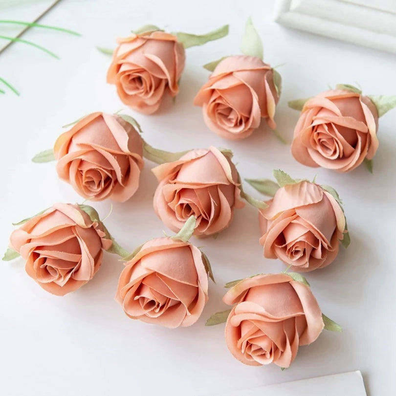Pearl Silk Rose Heads – 50 or 100 Pcs | 9 Colours | Wedding & Event Decor