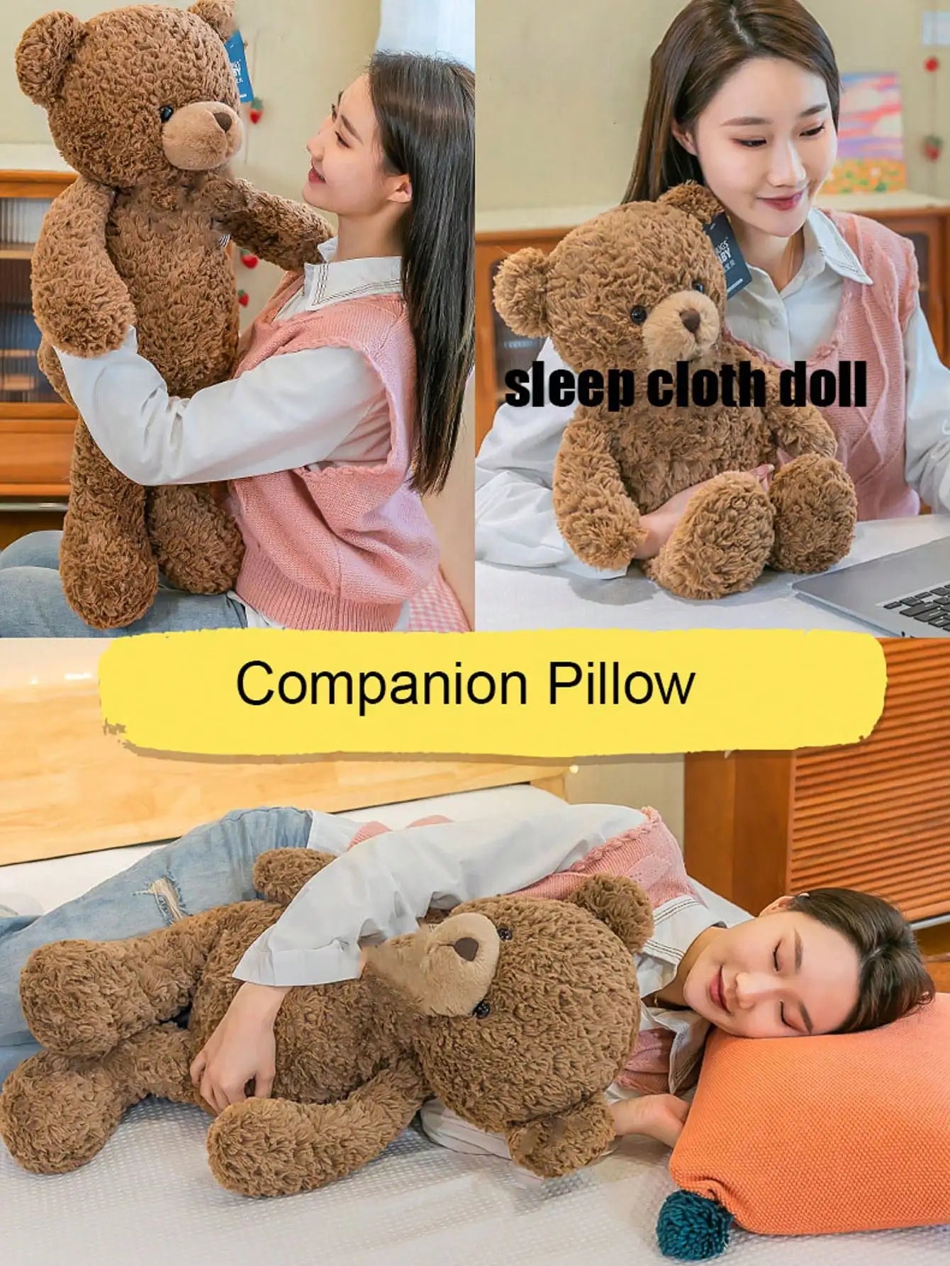 Cuddle Bear Plush Toy – Soft Stuffed Teddy Bear | 40cm | Sofa Pillow & Birthday Gift