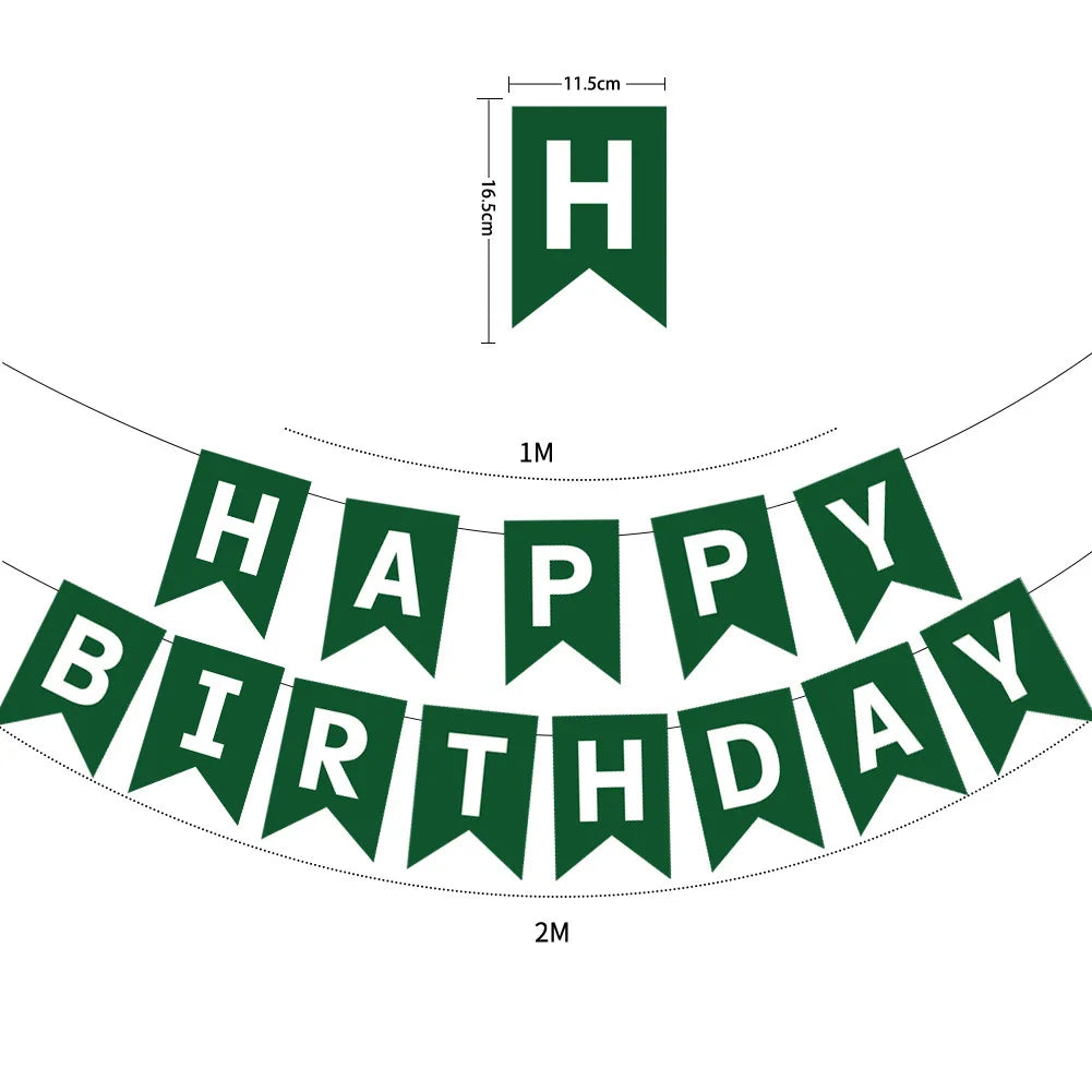 Happy Birthday Bunting Banner — Colourful Swallowtail Pull Flag Party Decoration