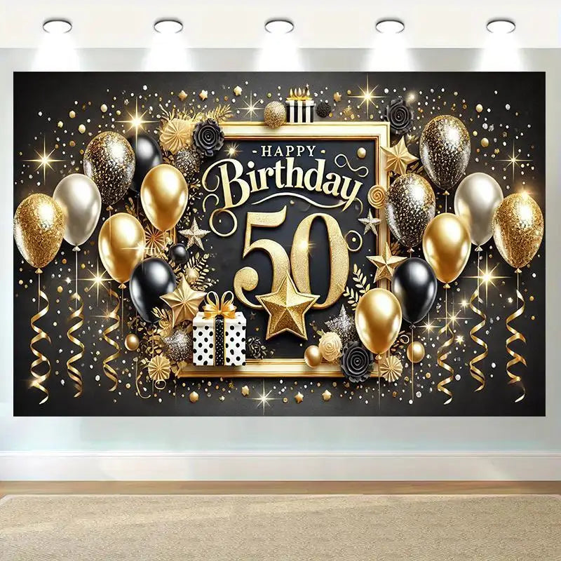 Happy 50th Birthday Banner – Indoor & Outdoor Party Decoration