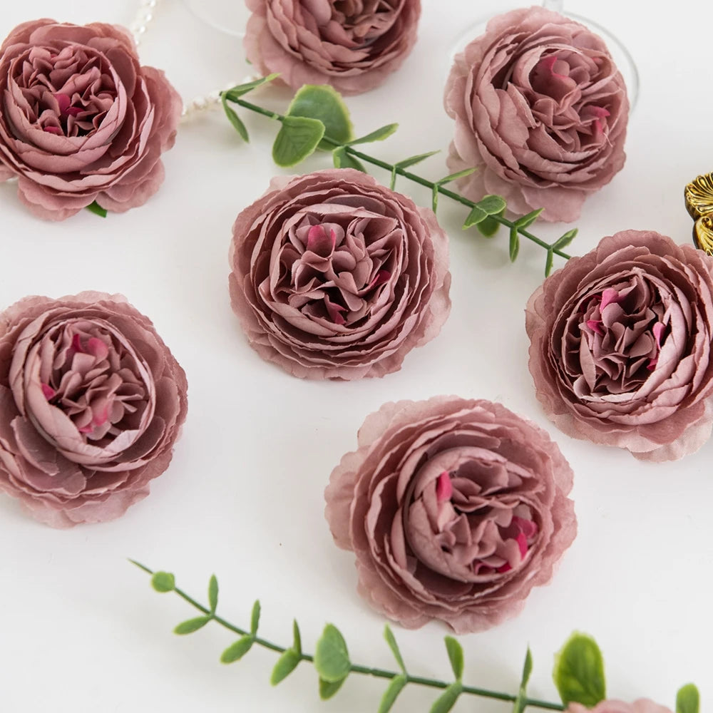 Silk Peony Artificial Flowers – Heads or Stems | 10 & 20 Pcs | Wedding & Home Decor