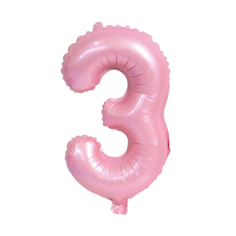 32" Giant Number Foil Balloon — Pink & Blue for Birthdays & Baby Showers