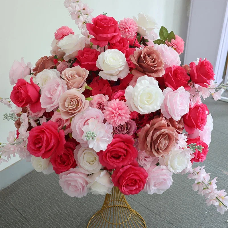 Silk Rose & Delphinium Flower Ball Centerpiece | Wedding & Event Décor