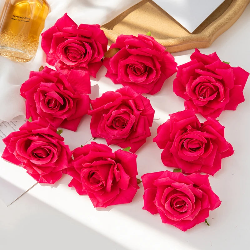 Silk Rose Heads – Pack of 100 | 10cm Bulk Artificial Flowers for Weddings & Events