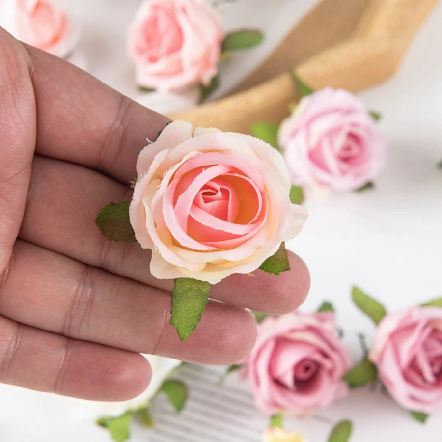 Mini Silk Rose Heads | 4cm Bulk Artificial Flowers for Weddings, Wreaths & DIY Crafts
