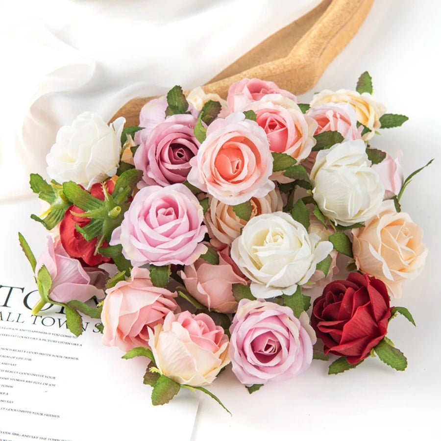 Mini Silk Rose Heads | 4cm Bulk Artificial Flowers for Weddings, Wreaths & DIY Crafts