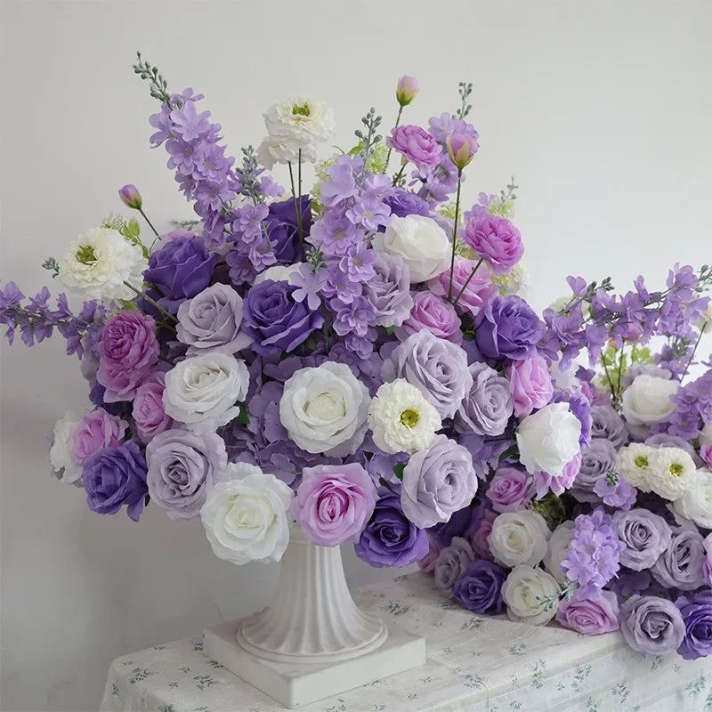 Silk Rose & Delphinium Flower Ball Centerpiece | Wedding & Event Décor