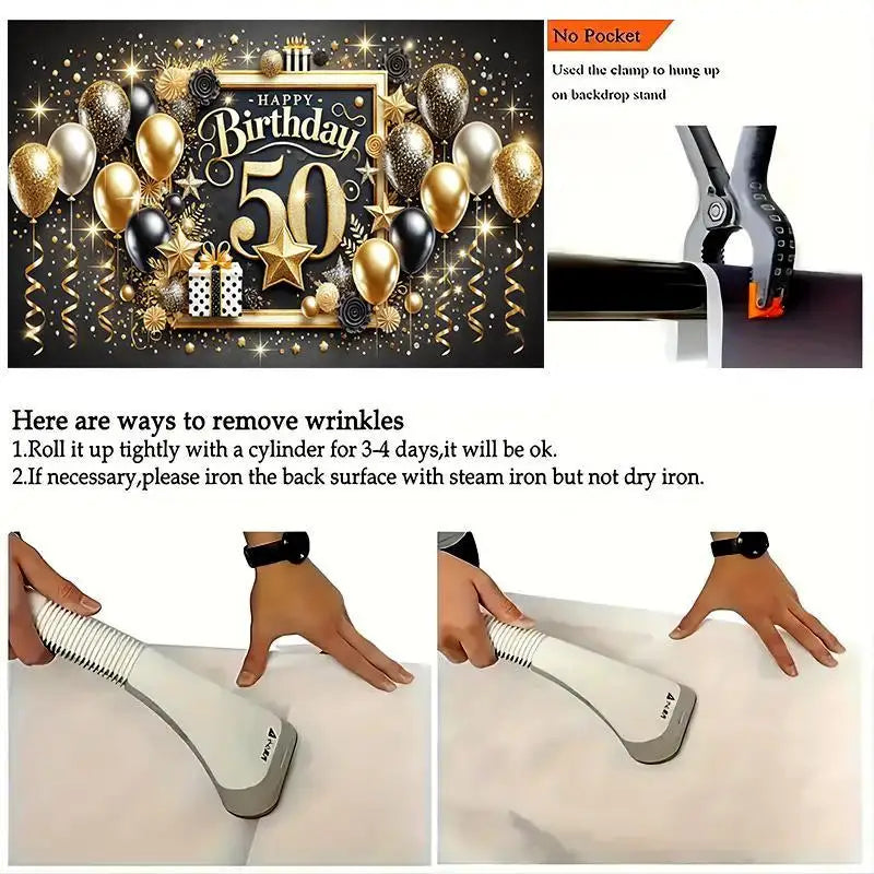 Happy 50th Birthday Banner – Indoor & Outdoor Party Decoration