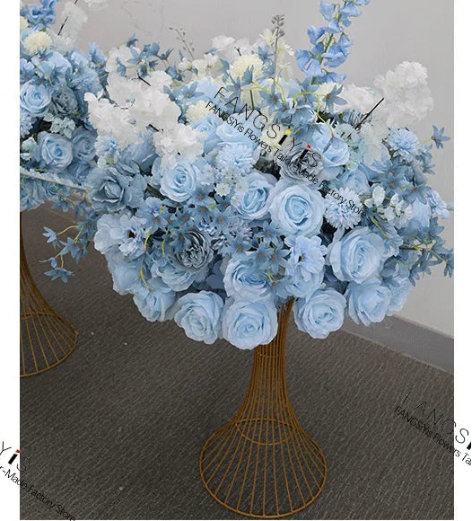Silk Rose & Delphinium Flower Ball Centerpiece | Wedding & Event Décor