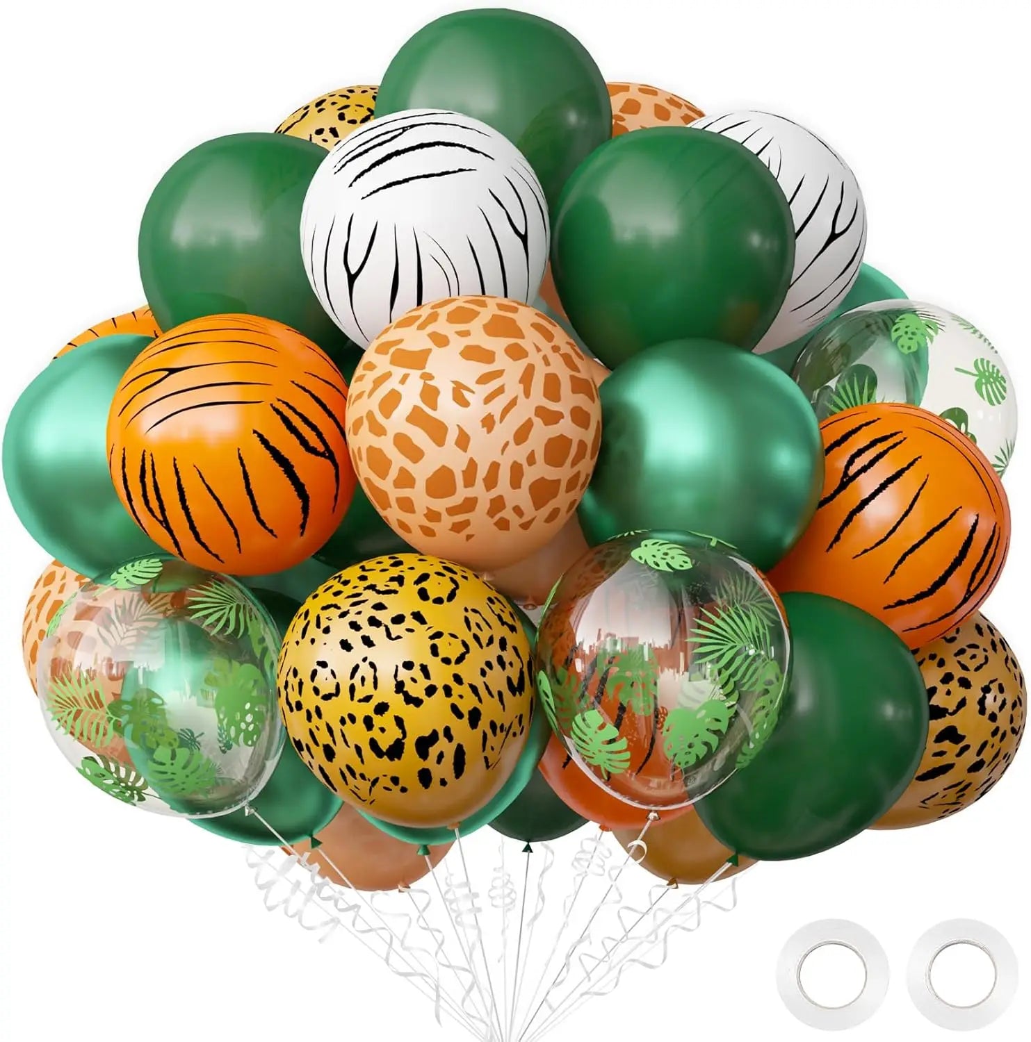 Jungle Safari Balloon Set – 40pc Latex Balloons | Sage & Olive Green