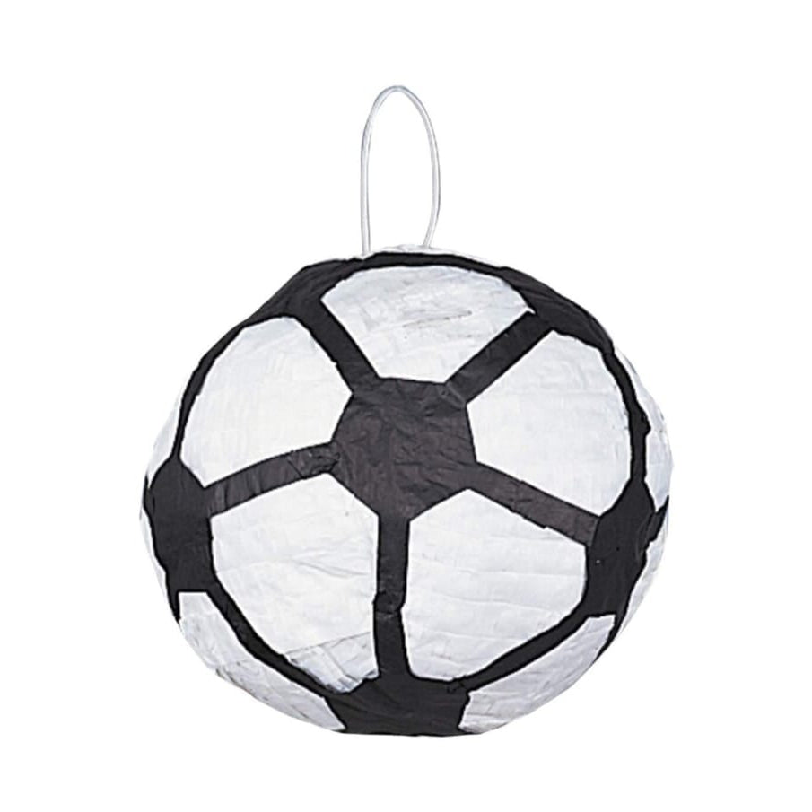 Black and white soccer ball-shaped pinata