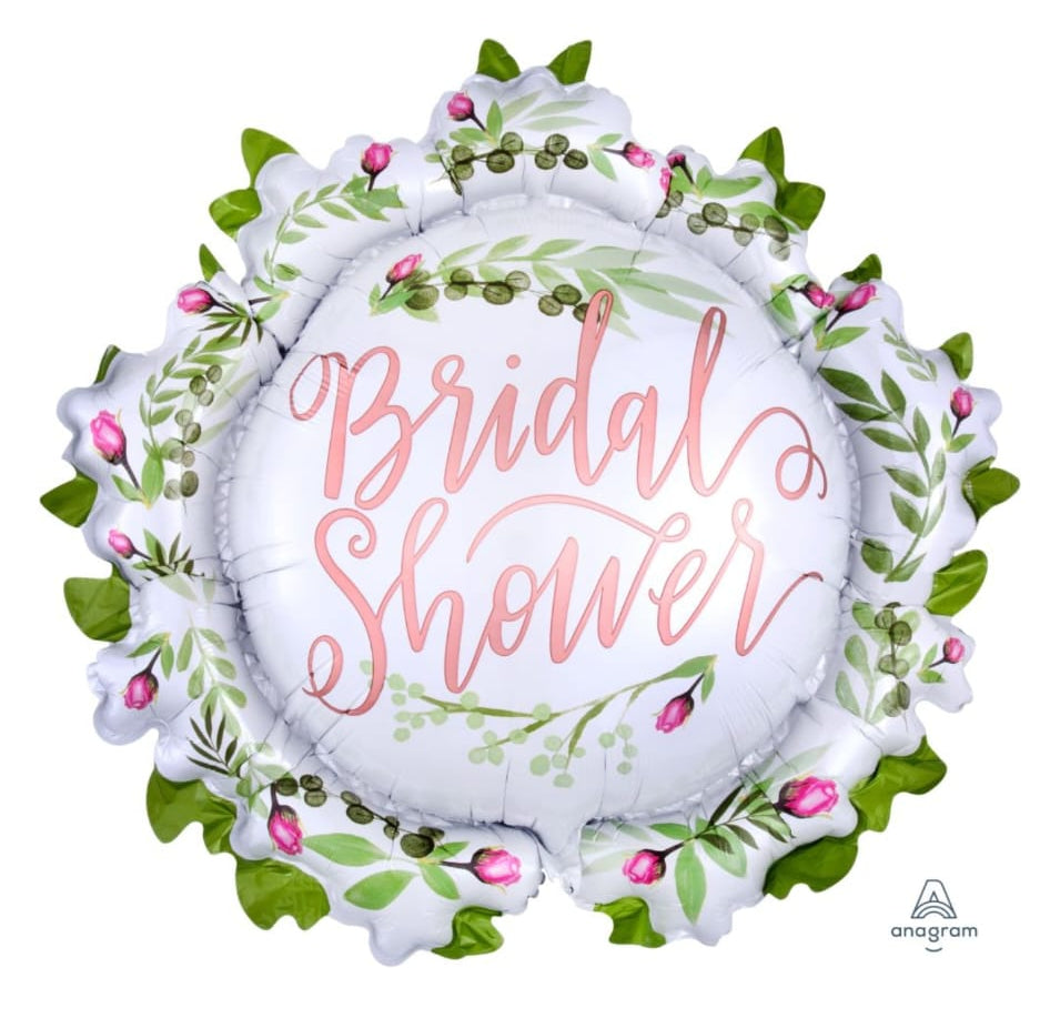 Super Shape Love & Leaves Bridal Shower Balloon with floral design