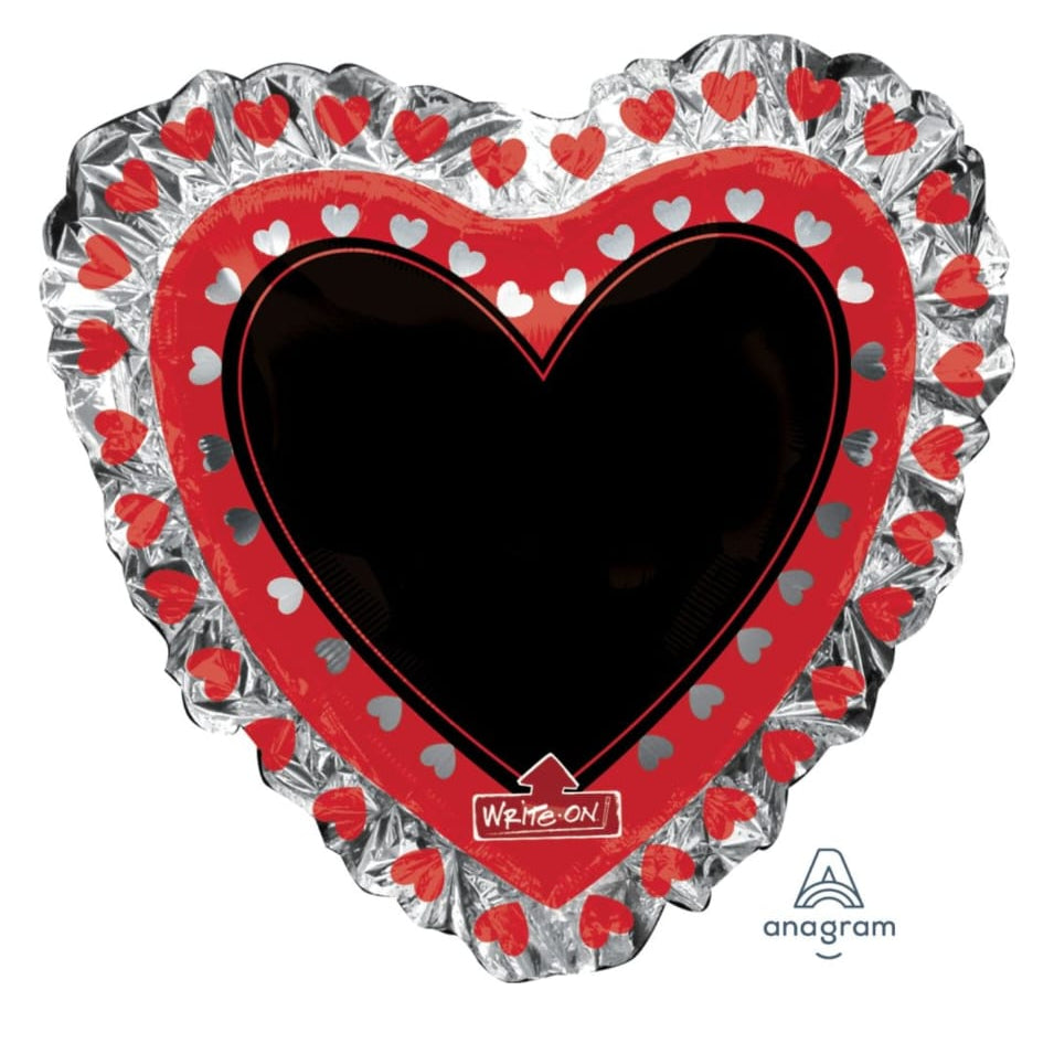 Super Shape Write-On Heart Blackboard Balloon 