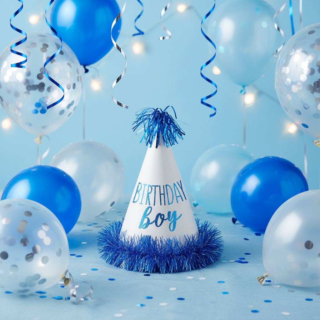 Birthday Boy Blue Hat with Background