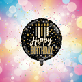 Birthday Candles and Dots Balloon with background
